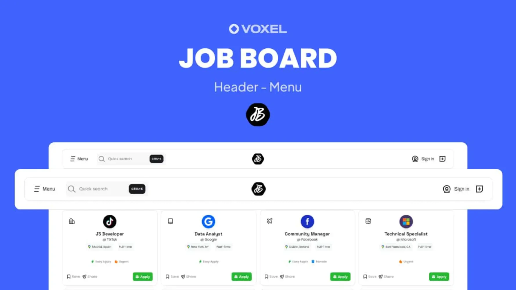 Job Board - Minimalist Header