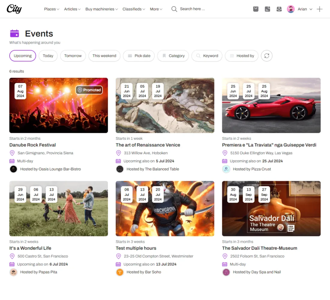 Events post type