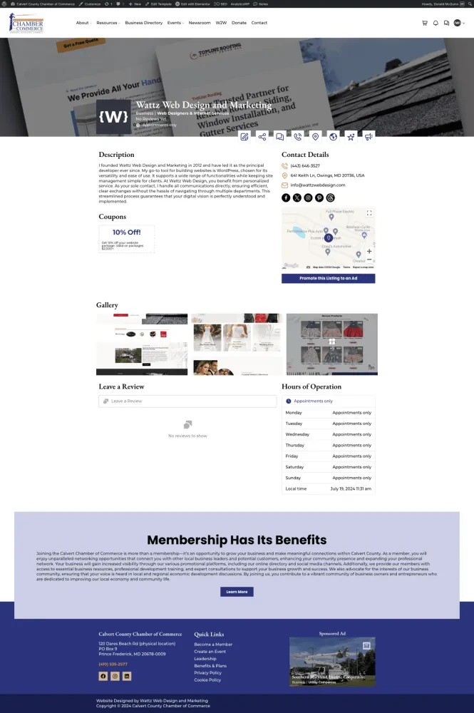 Business Single Post Template (Chamber)