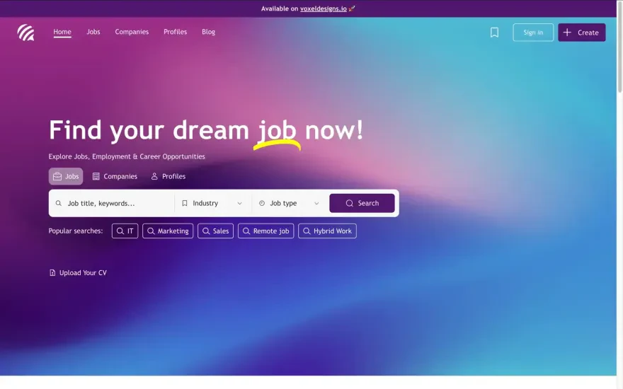 JobBoard Voxel Template by VoxelDesings.io